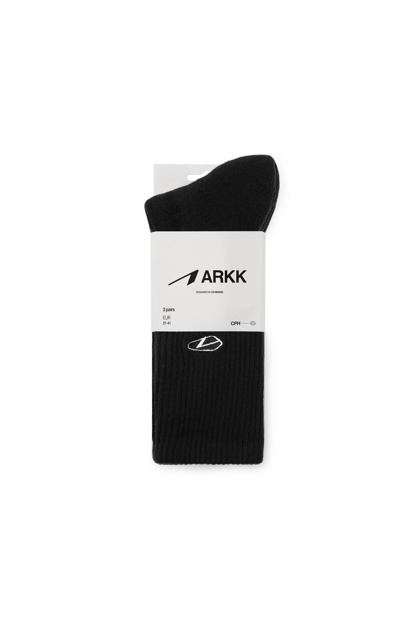 ARKK Accessories ARKK Cushioned Socks 3-pack | Black Socks