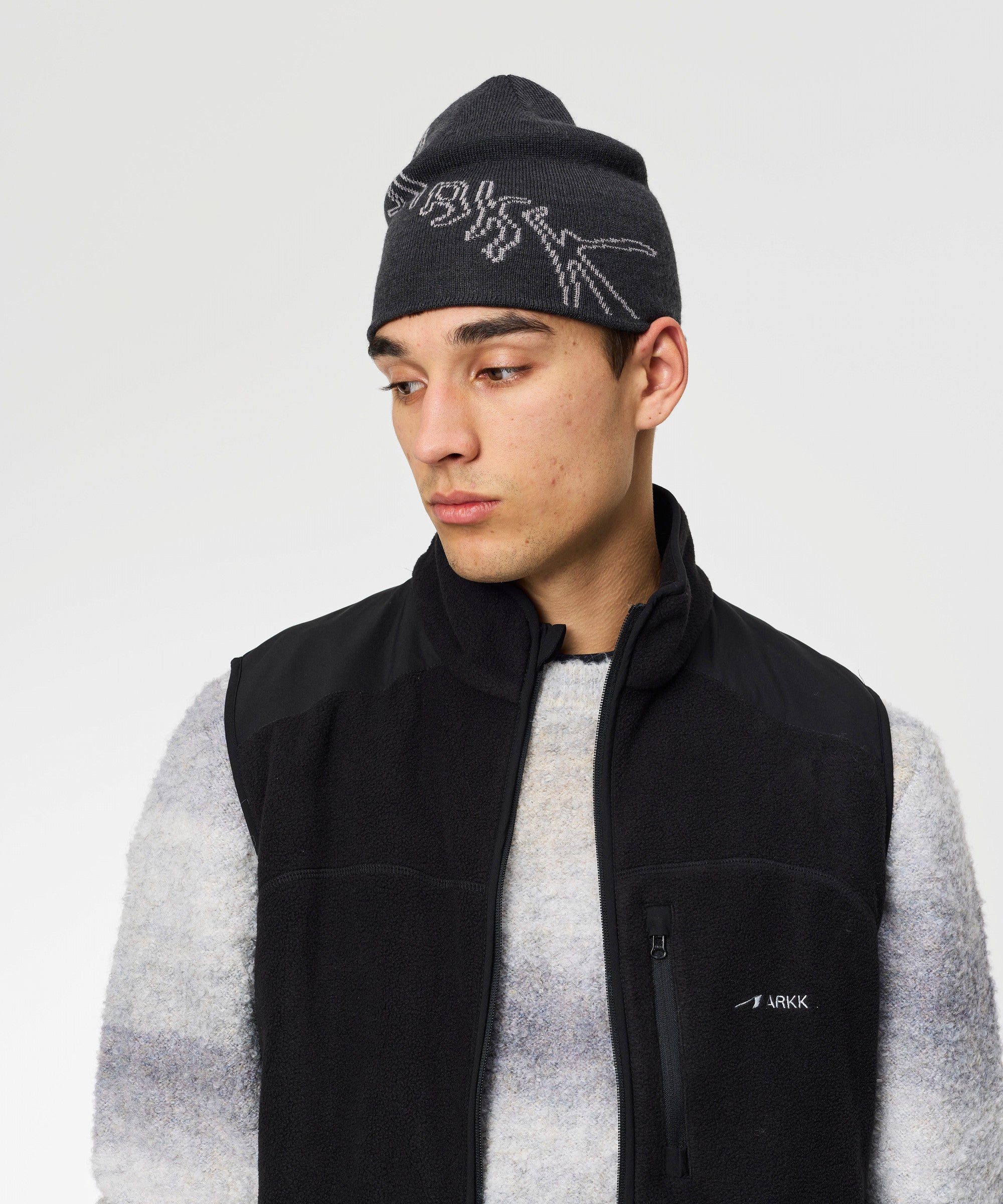 ARKK Accessories ARKK Liquid Beanie | Black Grey Beanie