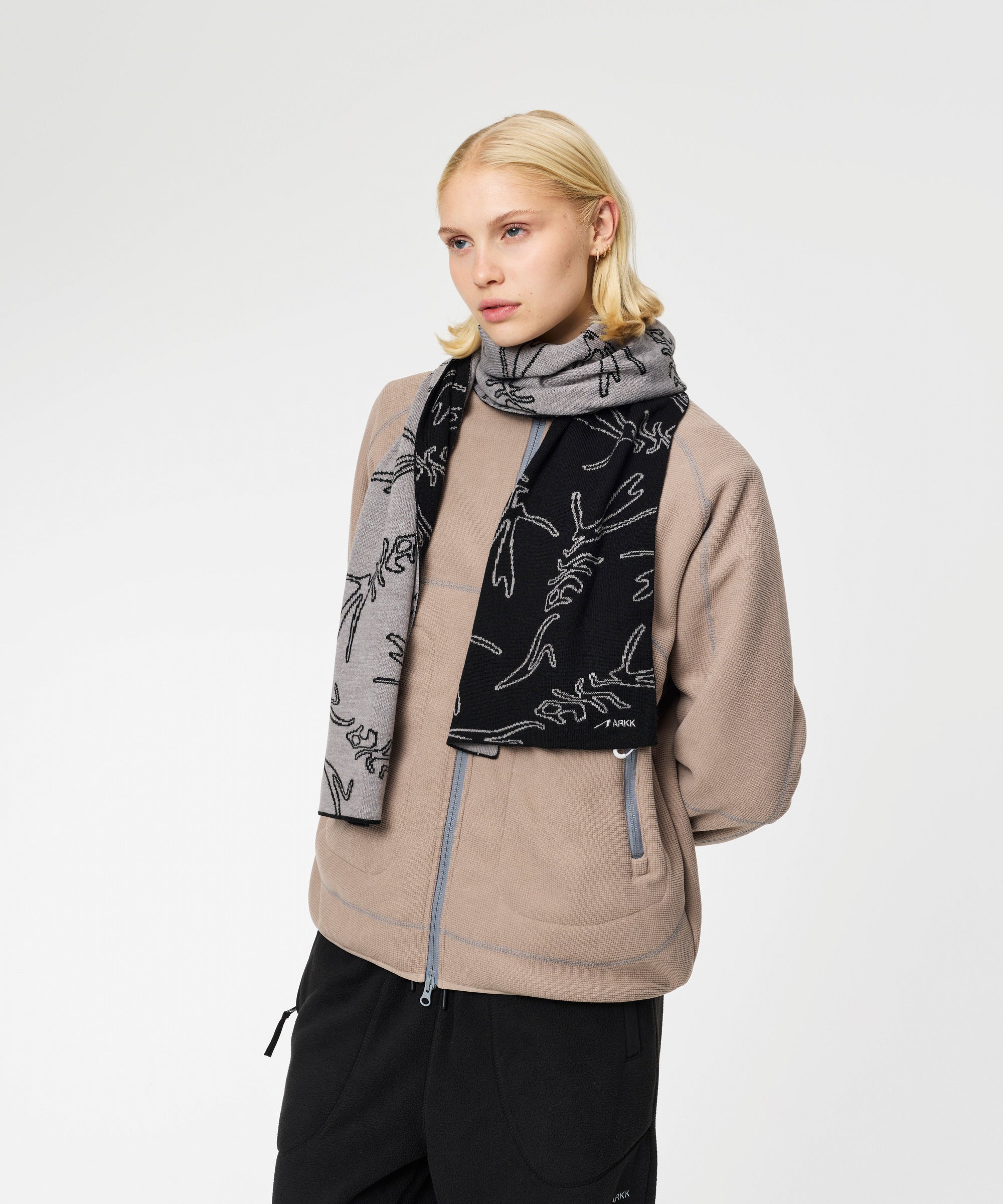 ARKK Accessories ARKK Liquid Scarf | Black Grey Scarf
