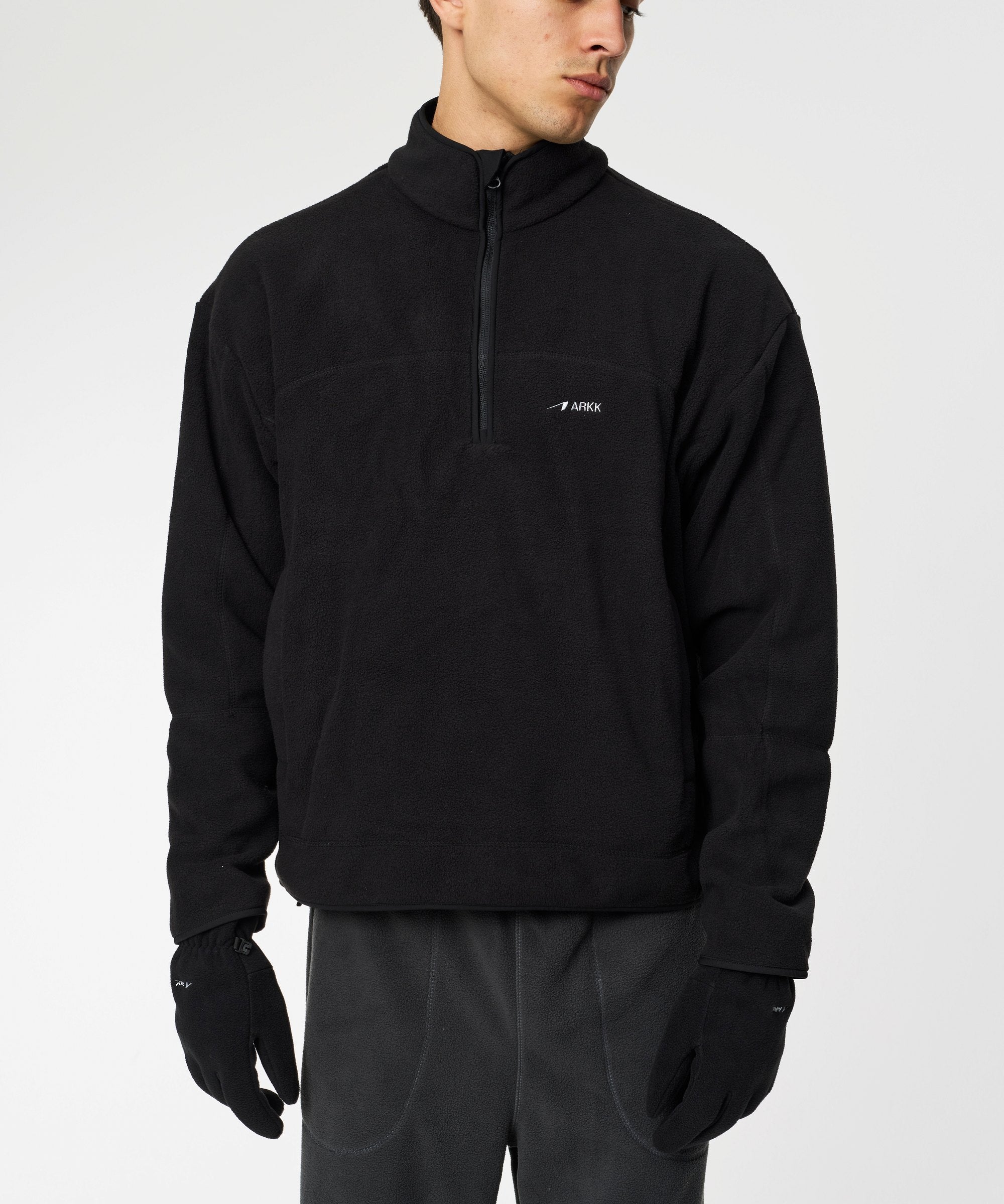 ARKK Apparel Elda Fleece Quarter Zip | Black Jacket