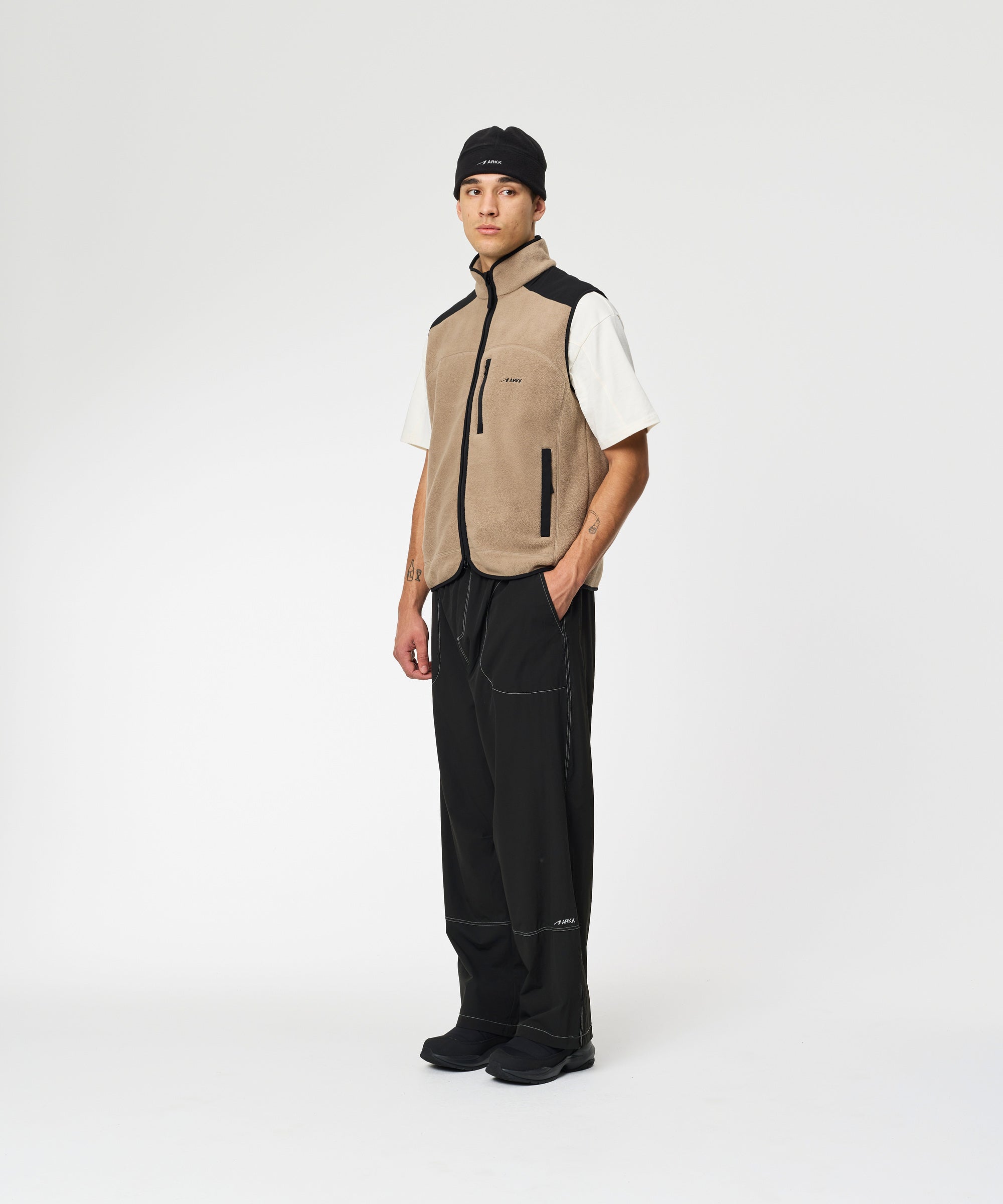 ARKK Apparel Elda Fleece Vest | Taupe Vest