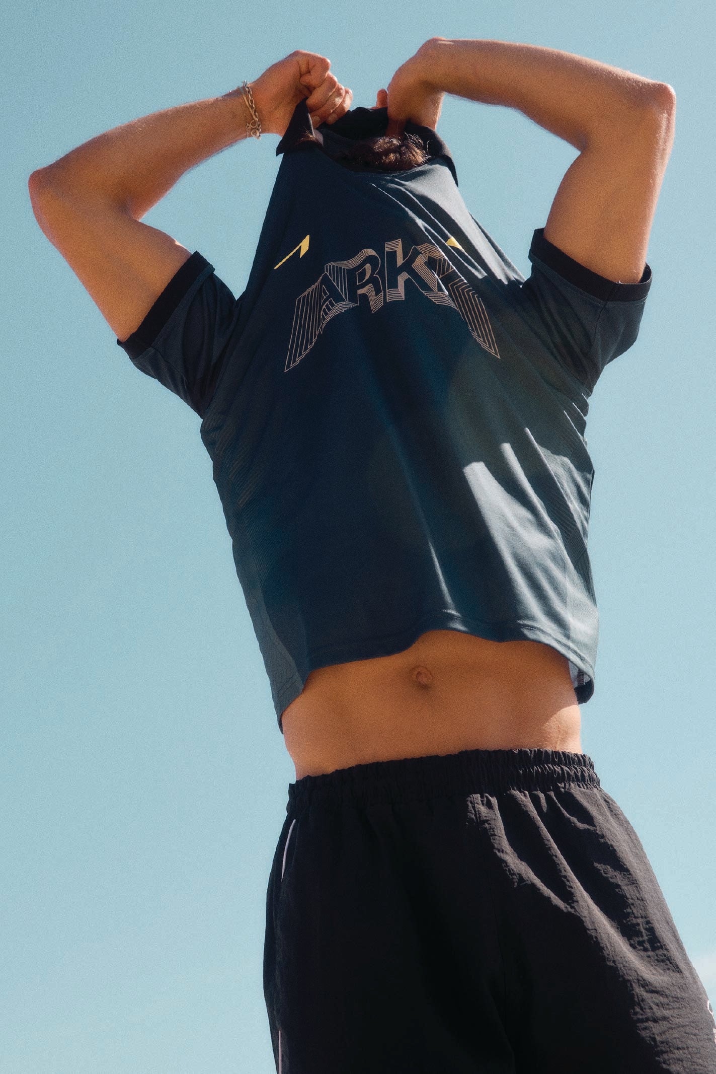 ARKK Apparel Football Shirt | Navy Black Yellow T-Shirt