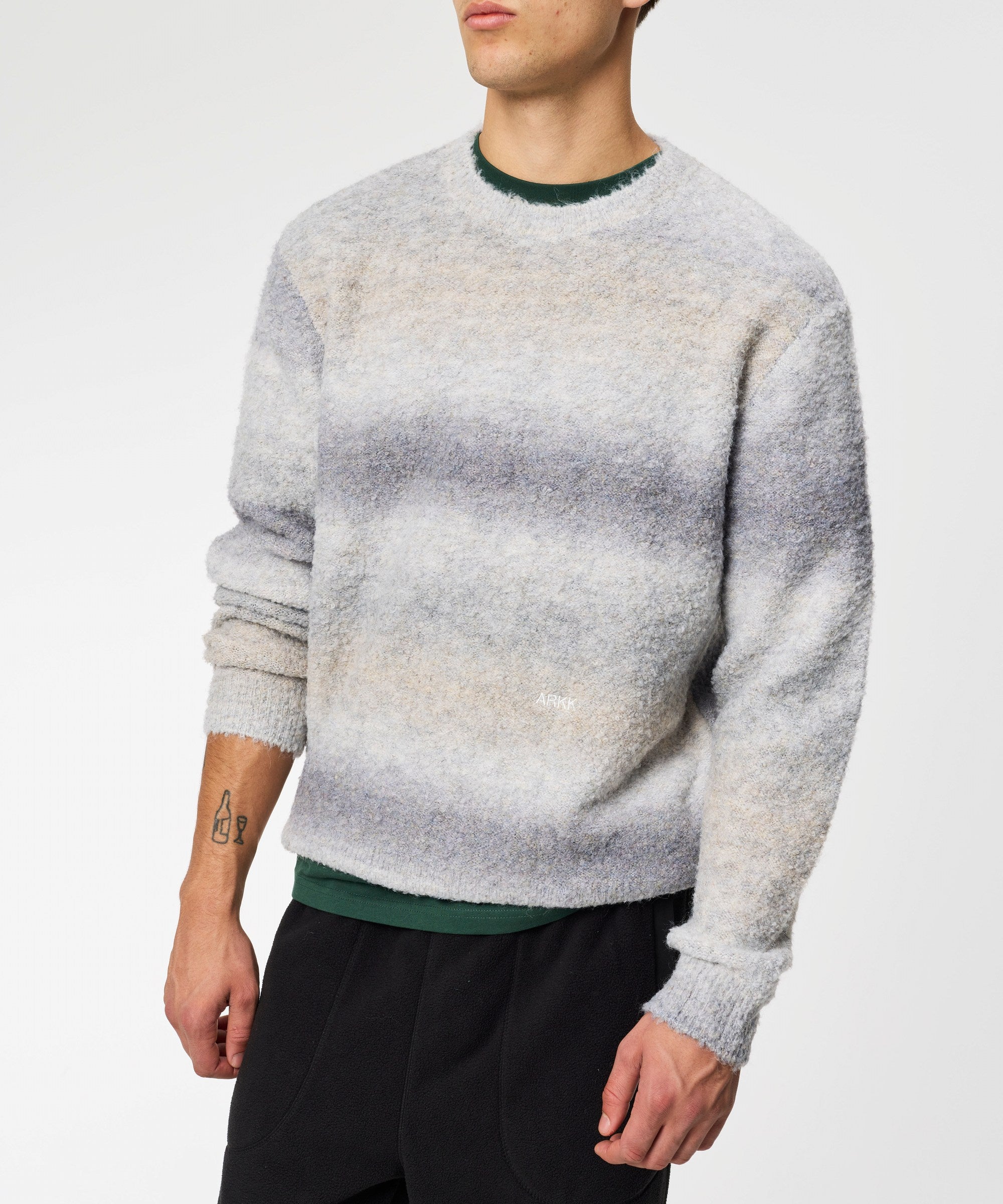 ARKK Apparel Knit Crew | Beige Grey Knit Crew