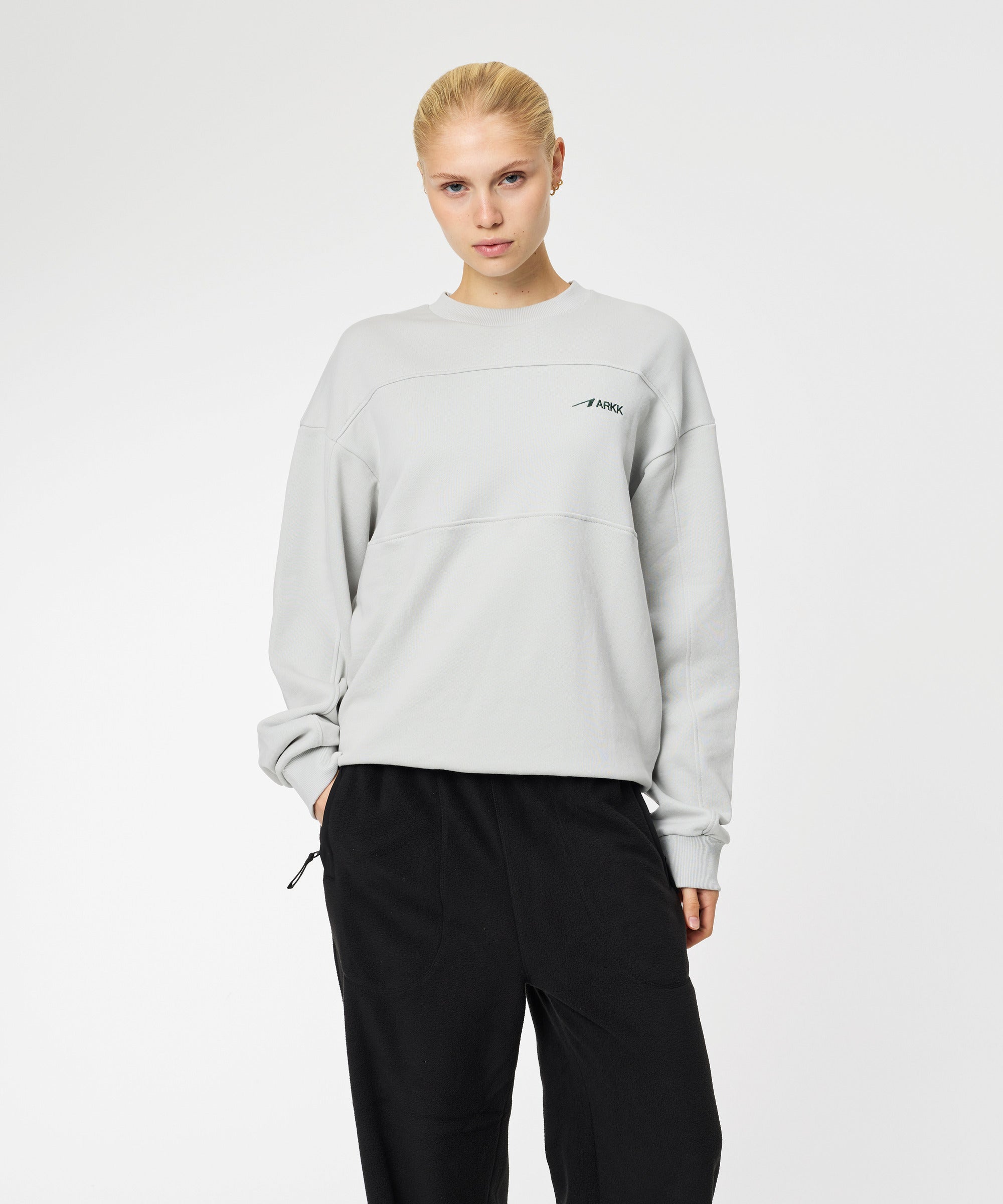 ARKK Apparel Panel Crew | Grey Panel Crew