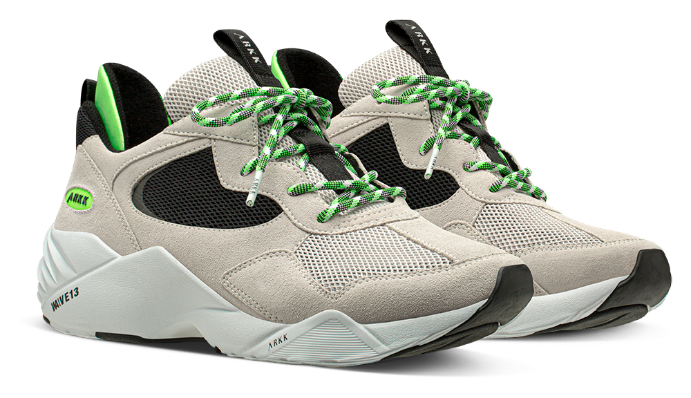 ARKK Collection Kanetyk Suede 2.0 W13 | Soft Grey Vivid Green | Men Kanetyk