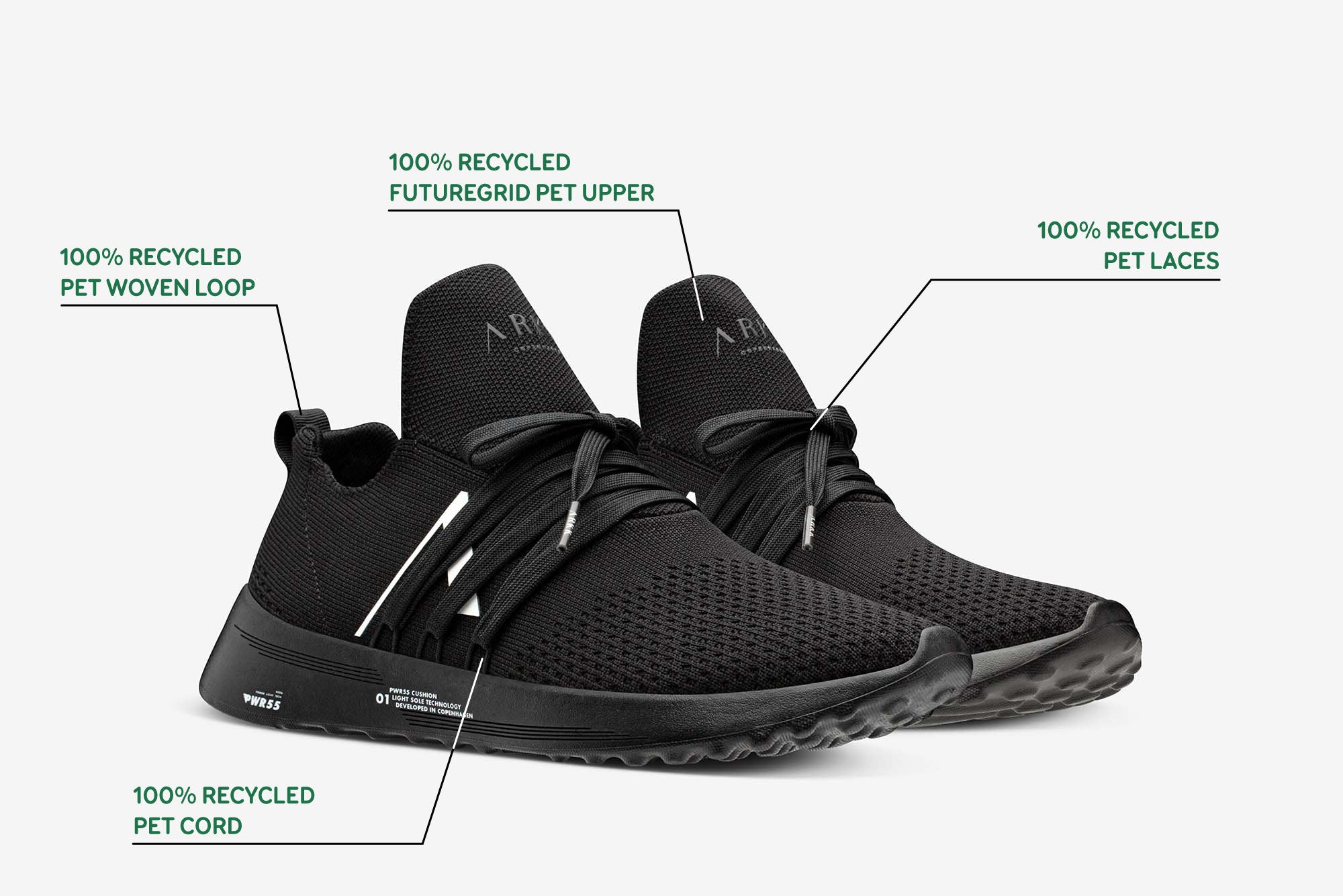 ARKK Collection Raven FG PET 2.0 PWR55 | Triple Black White | Women Raven