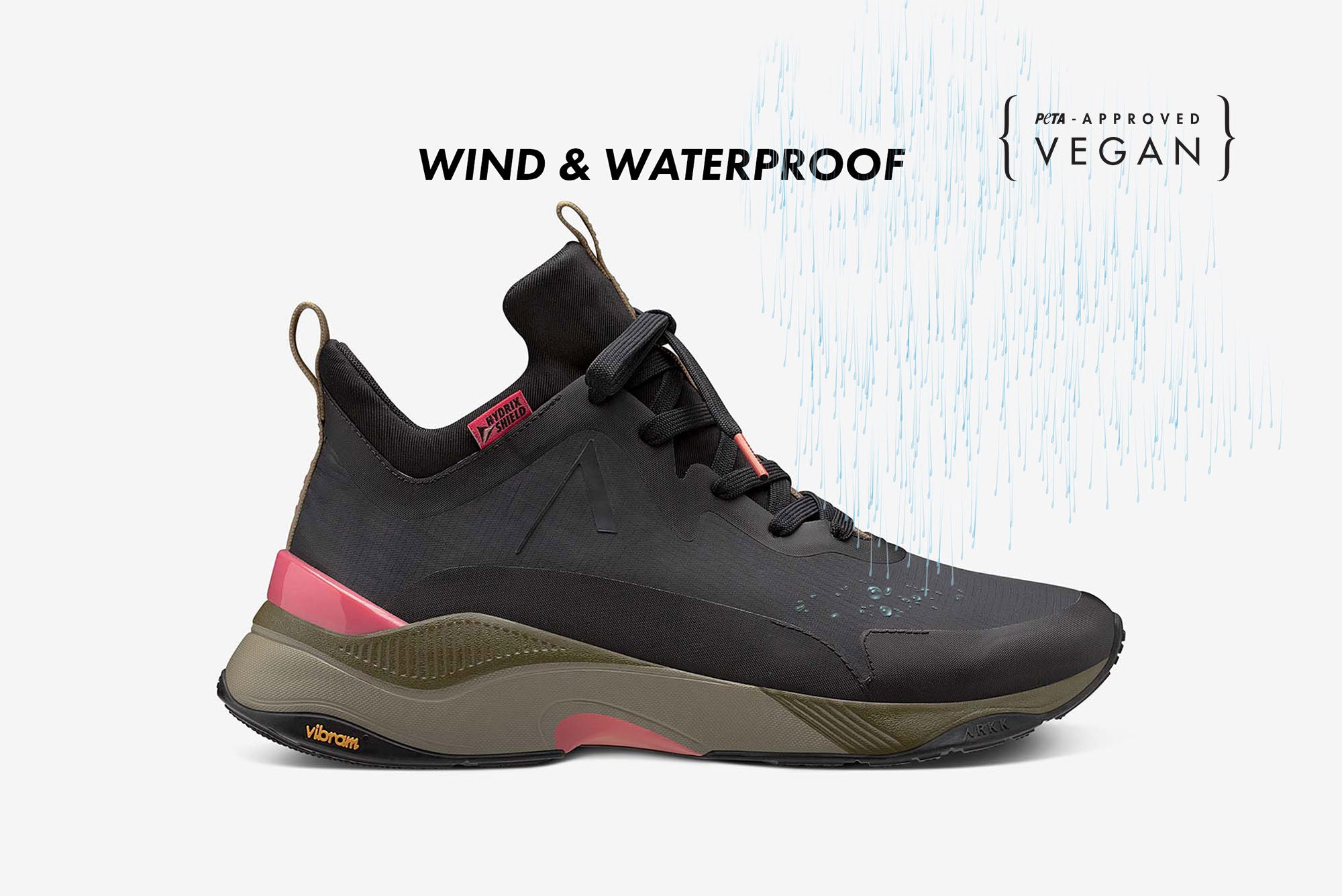 ARKK Collection Stormrydr Nylon HL VULKN Vibram | Black Rich Coral | Men Stormrydr